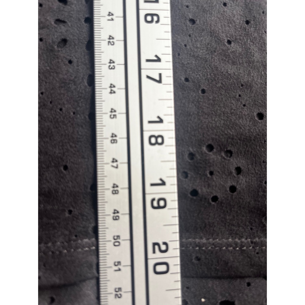 Ripe Black Faux‎ Suede Laser Cut Eyelet Sleeveless Top Crew Neck Boho Tank - Picture 3 of 7